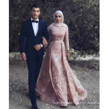 Cheap Luxury Pink Muslim Women HiJab Wedding Dress